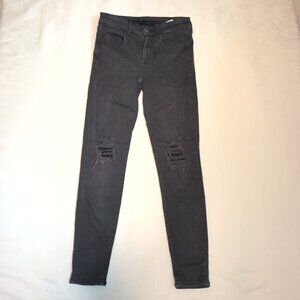 American Eagle Black Distressed‎ High-Rise Skinny Jeans - Size 6